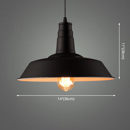 Elodie Industrial Metal Pendant Light Black White Hanging
