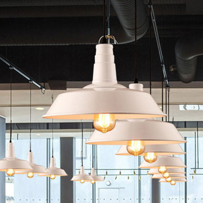 Elodie Industrial Metal Pendant Light Black White Hanging