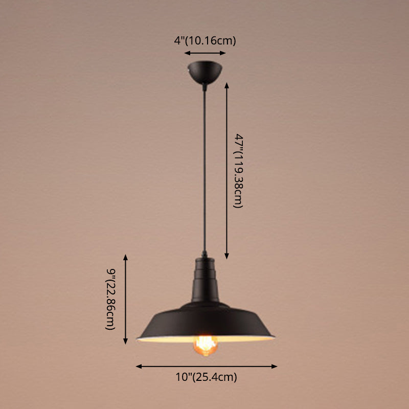 Elodie Industrial Metal Pendant Light Black White Hanging