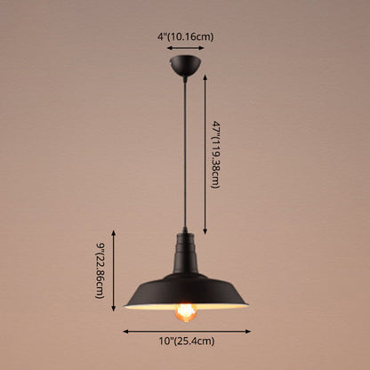Elodie Industrial Metal Pendant Light Black White Hanging