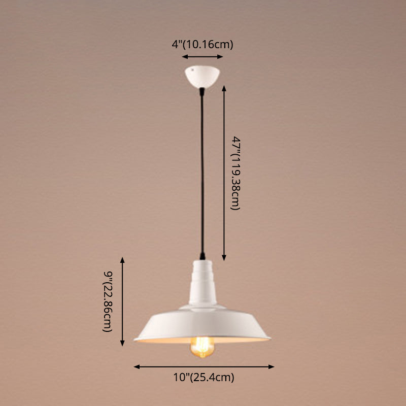 Elodie Industrial Metal Pendant Light Black White Hanging