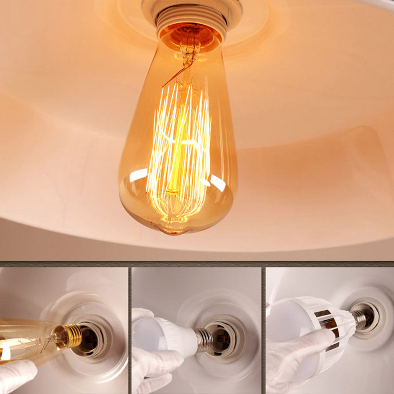 Elodie Industrial Metal Pendant Light Black White Hanging
