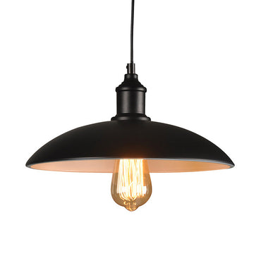 Camille Saucer Pendant Light Black Vintage Industrial