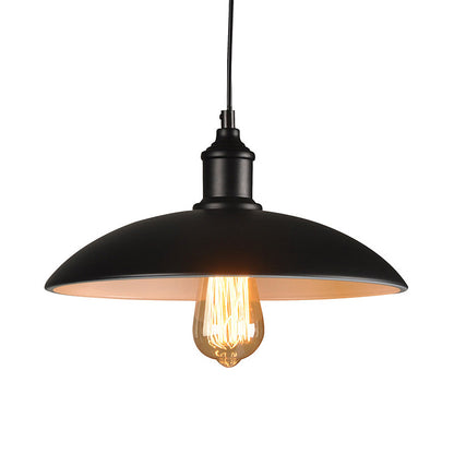 Camille Saucer Pendant Light Black Vintage Industrial