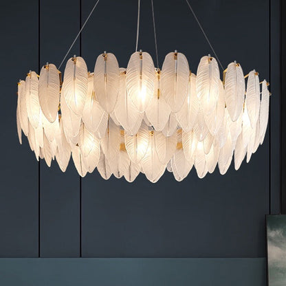 Élodie Crystal Feather Chandelier Pendant Light