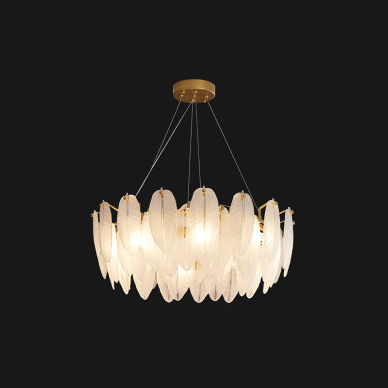 Élodie Crystal Feather Chandelier Pendant Light