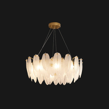 Élodie Crystal Feather Chandelier Pendant Light