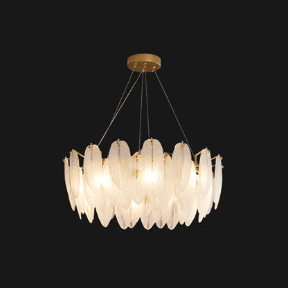 Élodie Crystal Feather Chandelier Pendant Light