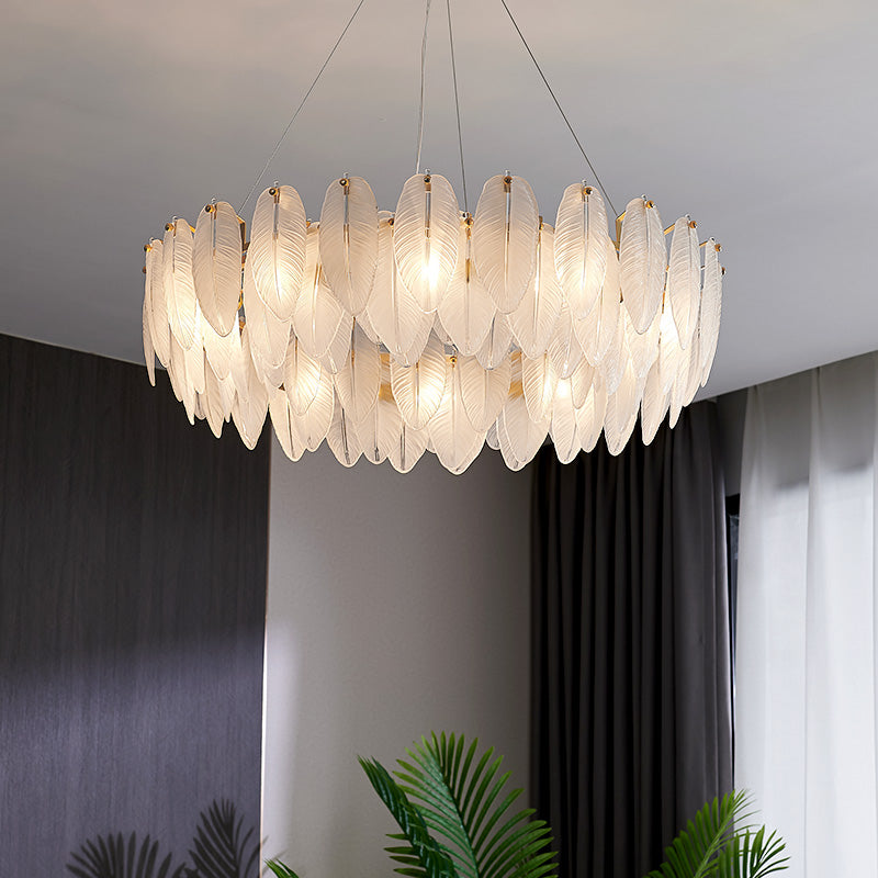 Élodie Crystal Feather Chandelier Pendant Light
