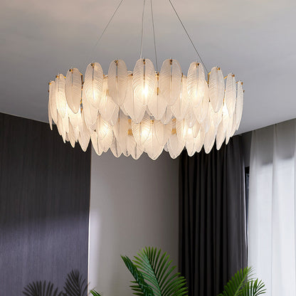 Élodie Crystal Feather Chandelier Pendant Light