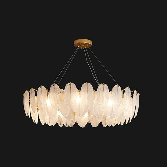 Élodie Crystal Feather Chandelier Pendant Light