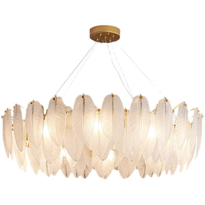 Élodie Crystal Feather Chandelier Pendant Light