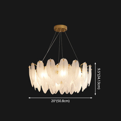 Élodie Crystal Feather Chandelier Pendant Light