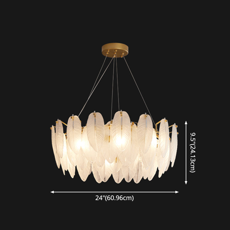 Élodie Crystal Feather Chandelier Pendant Light