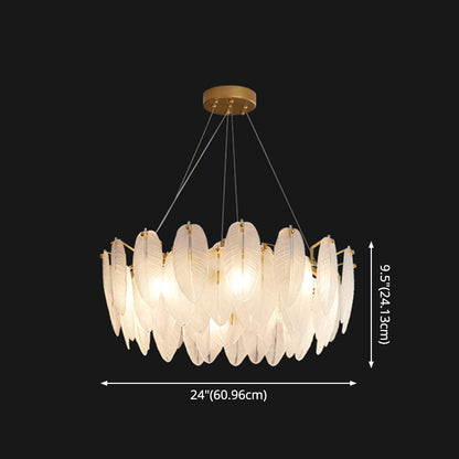 Élodie Crystal Feather Chandelier Pendant Light