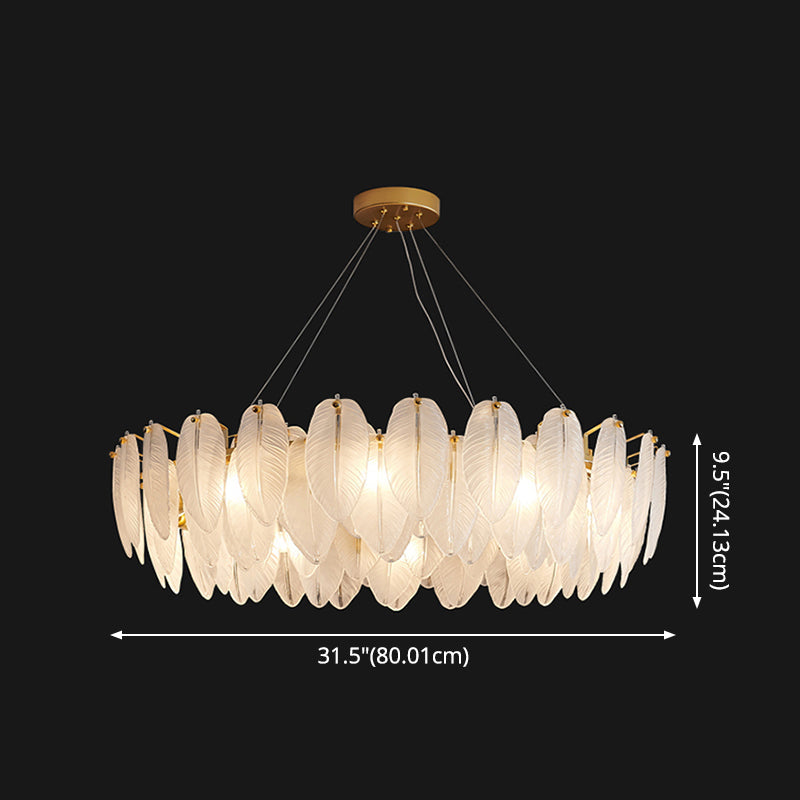 Élodie Crystal Feather Chandelier Pendant Light