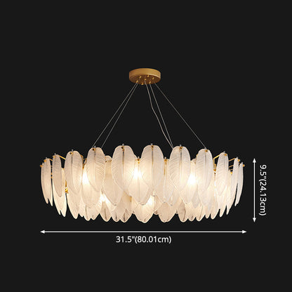 Élodie Crystal Feather Chandelier Pendant Light