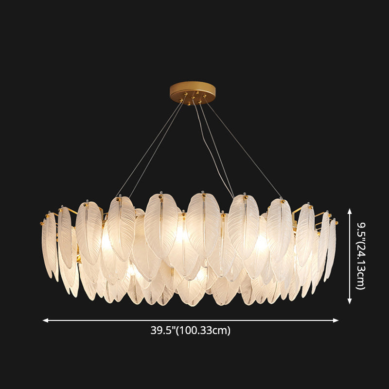 Élodie Crystal Feather Chandelier Pendant Light