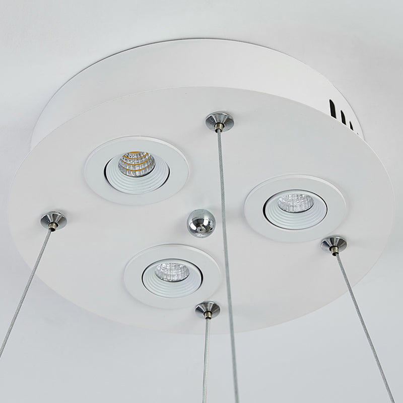 Aurora Feather Donut Pendant Light White Modern Chandelier