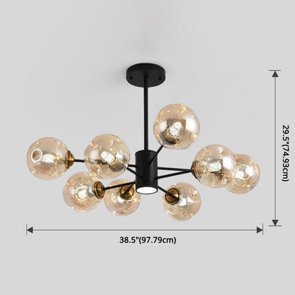 Colette Bubble Glass Chandelier 2 Tier Modern Pendant