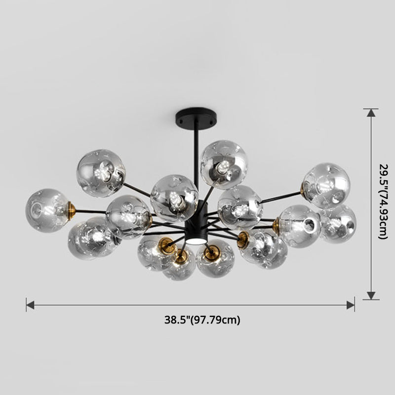 Colette Bubble Glass Chandelier 2 Tier Modern Pendant