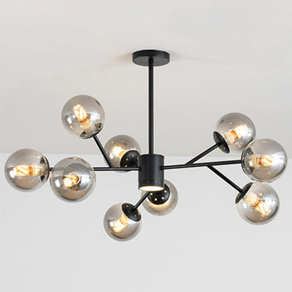 Isabelle Globe Glass Chandelier Modern Sputnik Pendant