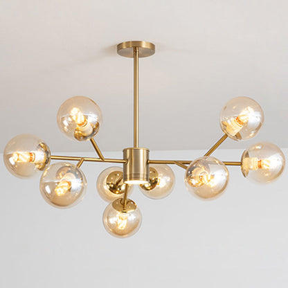 Isabelle Globe Glass Chandelier Modern Sputnik Pendant
