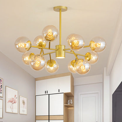 Isabelle Globe Glass Chandelier Modern Sputnik Pendant