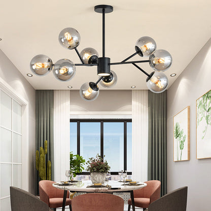 Isabelle Globe Glass Chandelier Modern Sputnik Pendant