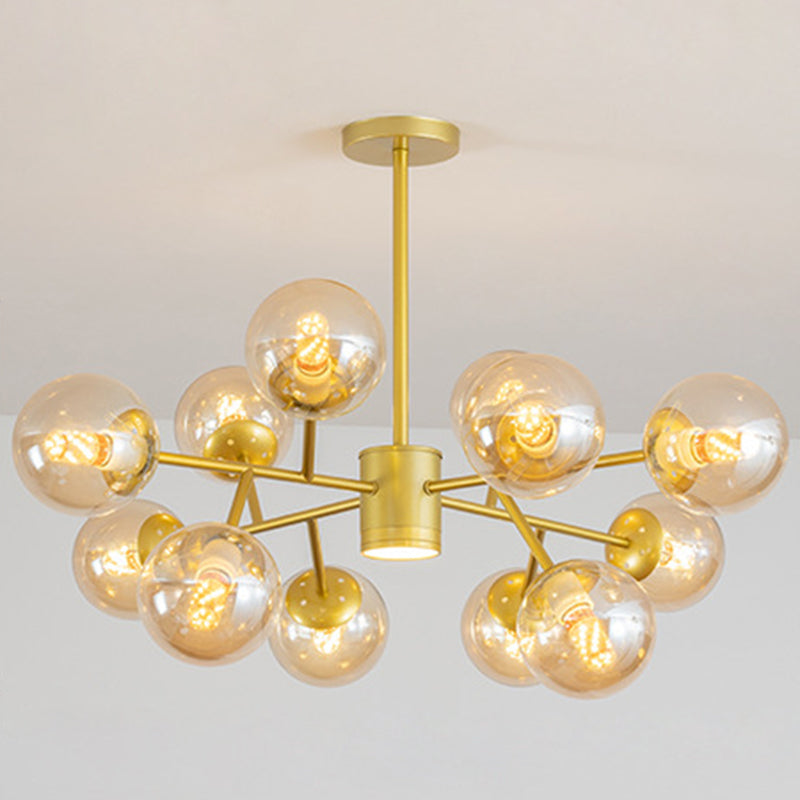 Isabelle Globe Glass Chandelier Modern Sputnik Pendant