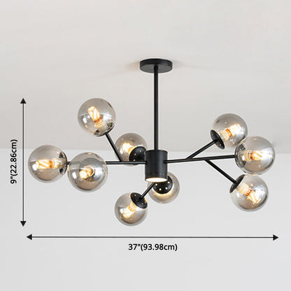 Isabelle Globe Glass Chandelier Modern Sputnik Pendant