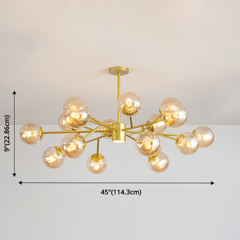 Isabelle Globe Glass Chandelier Modern Sputnik Pendant