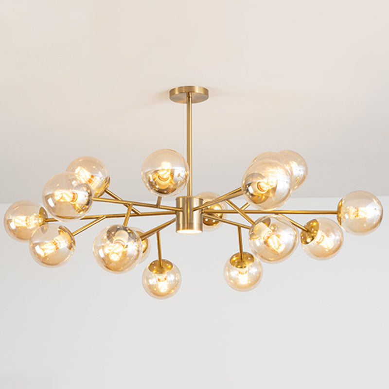 Isabelle Globe Glass Chandelier Modern Sputnik Pendant