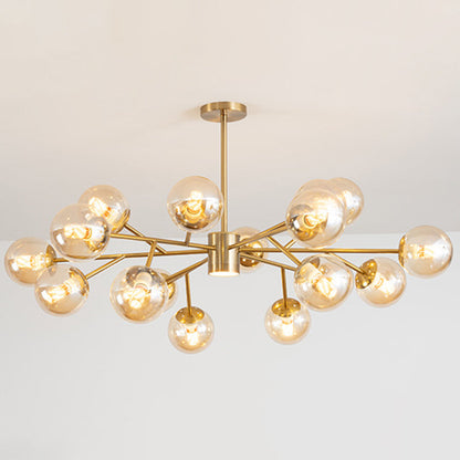 Isabelle Globe Glass Chandelier Modern Sputnik Pendant
