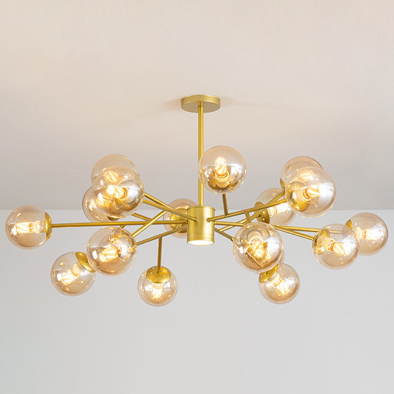 Isabelle Globe Glass Chandelier Modern Sputnik Pendant