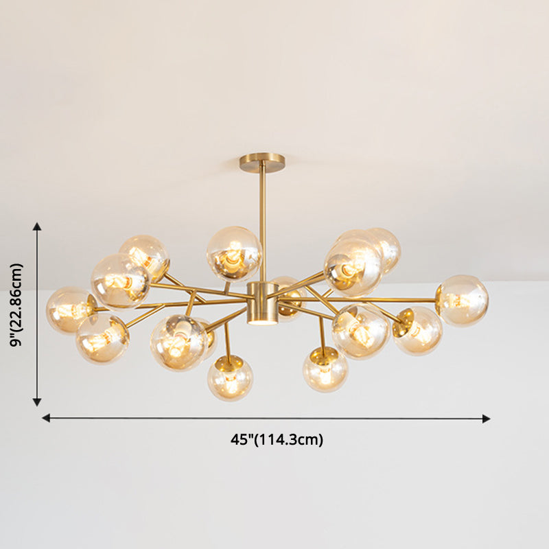 Isabelle Globe Glass Chandelier Modern Sputnik Pendant