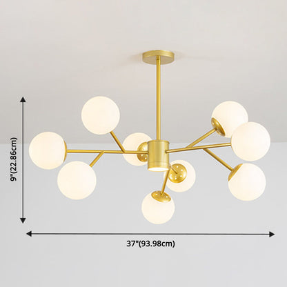 Isabelle Globe Glass Chandelier Modern Sputnik Pendant