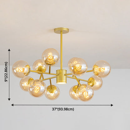 Isabelle Globe Glass Chandelier Modern Sputnik Pendant