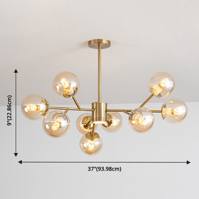 Isabelle Globe Glass Chandelier Modern Sputnik Pendant
