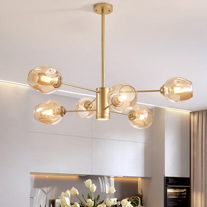 Isabelle Globe Glass Chandelier Modern Sputnik Pendant