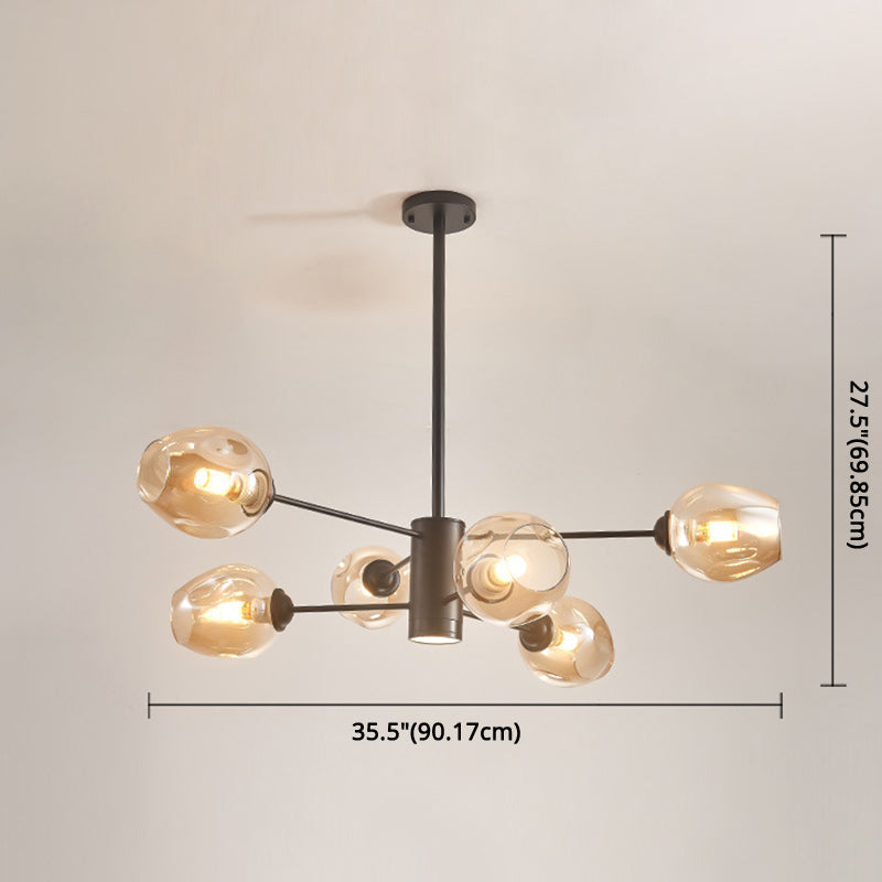 Isabelle Globe Glass Chandelier Modern Sputnik Pendant