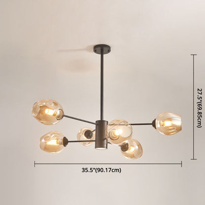 Isabelle Globe Glass Chandelier Modern Sputnik Pendant