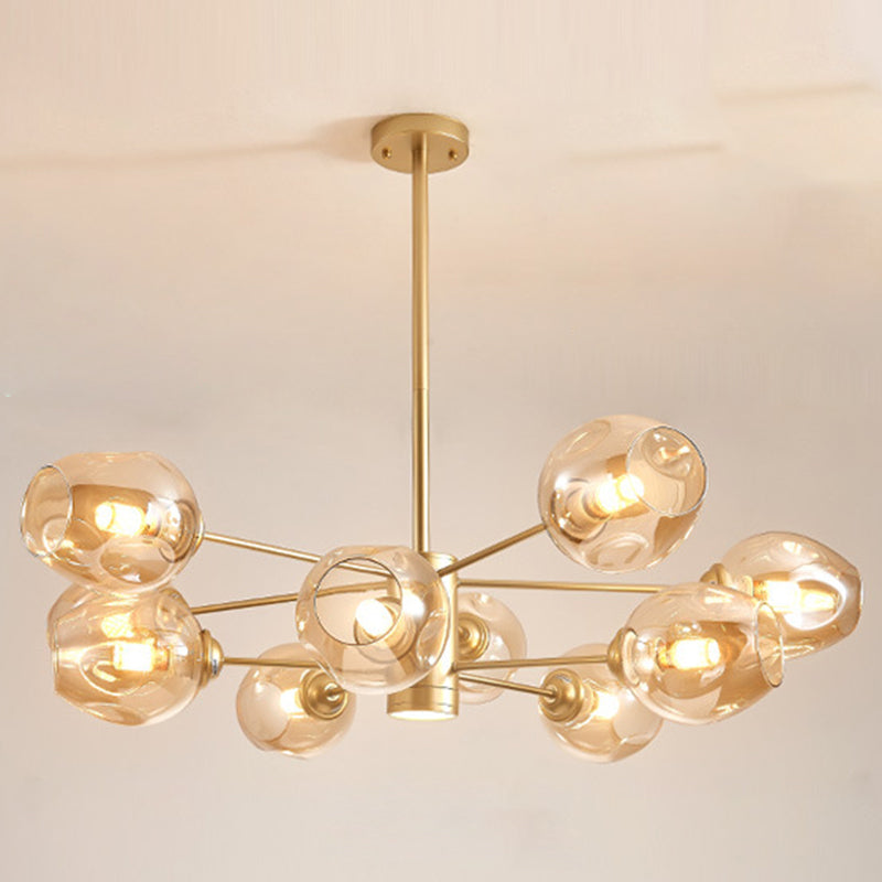 Isabelle Globe Glass Chandelier Modern Sputnik Pendant