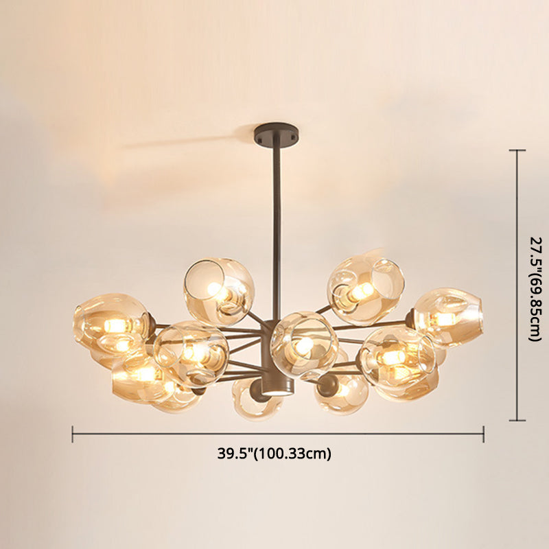 Isabelle Globe Glass Chandelier Modern Sputnik Pendant