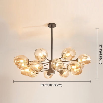 Isabelle Globe Glass Chandelier Modern Sputnik Pendant