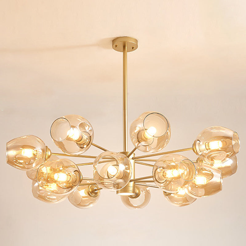 Isabelle Globe Glass Chandelier Modern Sputnik Pendant