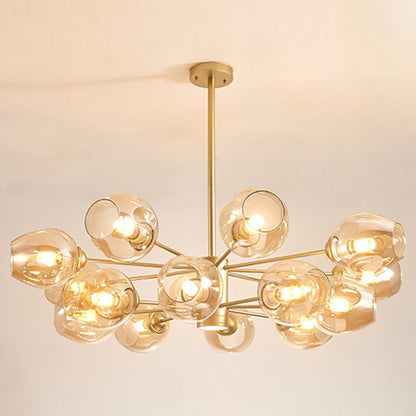 Isabelle Globe Glass Chandelier Modern Sputnik Pendant