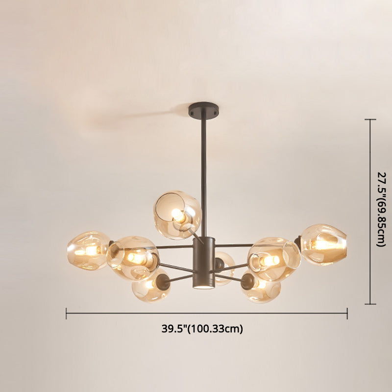 Isabelle Globe Glass Chandelier Modern Sputnik Pendant