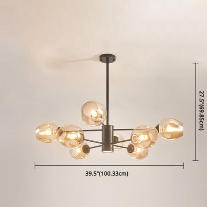 Isabelle Globe Glass Chandelier Modern Sputnik Pendant