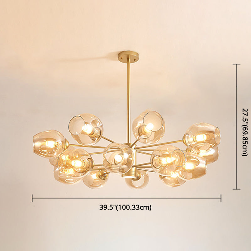 Isabelle Globe Glass Chandelier Modern Sputnik Pendant